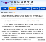 媒體：中國三大航空公司可能聯(lián)合向波音公司索賠